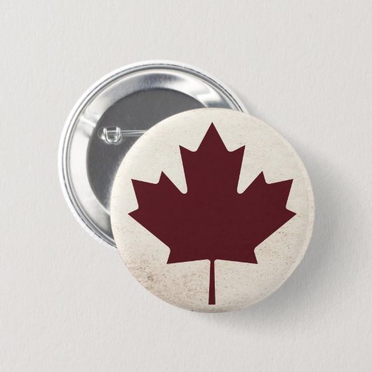 Badge Rond 5 Cm Feuille d'érable foncée (Devant & derrière)