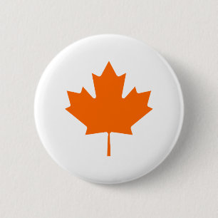 Badge Rond 5 Cm Feuille d'érable OrangeBrTransp les cadeaux de Zaz