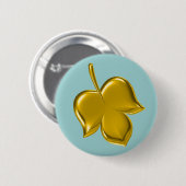 BADGE ROND 5 CM FEUILLE D'OR (Devant & derrière)