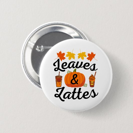 Badge Rond 5 Cm Feuille Et Fin Automne Automne (Devant & derrière)