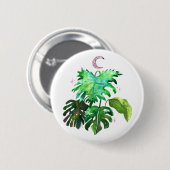 Badge Rond 5 Cm Feuille fendue (Devant & derrière)