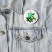 Badge Rond 5 Cm Feuille fendue (En situation)