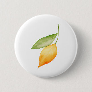Badge Rond 5 Cm Feuille orange