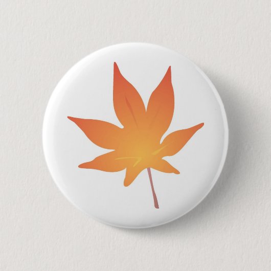 Badge Rond 5 Cm Feuille orange de flamme (Devant)