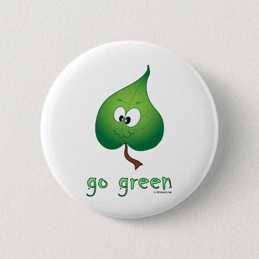 Badge Rond 5 Cm Feuille verte (Devant)