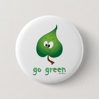 Badge Rond 5 Cm Feuille verte