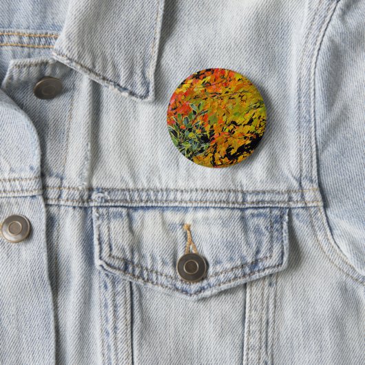 Badge Rond 5 Cm Feuilles d'automne (En situation)