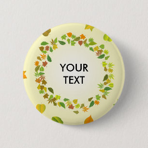 Badge Rond 5 Cm Feuilles d'automne