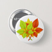 Badge Rond 5 Cm Feuilles d'automne (Devant & derrière)