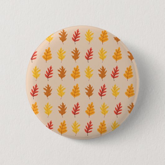 Badge Rond 5 Cm Feuilles de chêne d'automne (Devant)