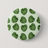 Badge Rond 5 Cm Feuilles de palmiers, Feuilles verts, Motif tropic (Devant)