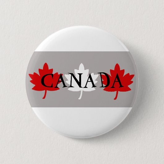Badge Rond 5 Cm Feuilles d'érable canadiennes (Devant)