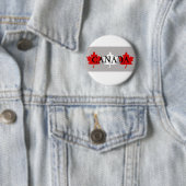 Badge Rond 5 Cm Feuilles d'érable canadiennes (En situation)