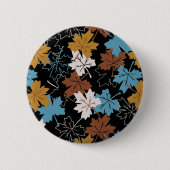 Badge Rond 5 Cm Feuilles d'érable retro en chute Motif d'automne B (Devant)