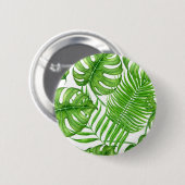 Badge Rond 5 Cm Feuilles tropicaux (Devant & derrière)