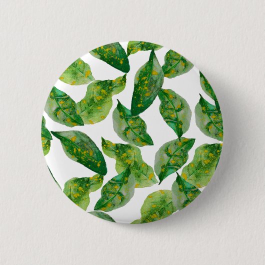 Badge Rond 5 Cm Feuilles verts (Devant)