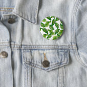 Badge Rond 5 Cm Feuilles verts (En situation)