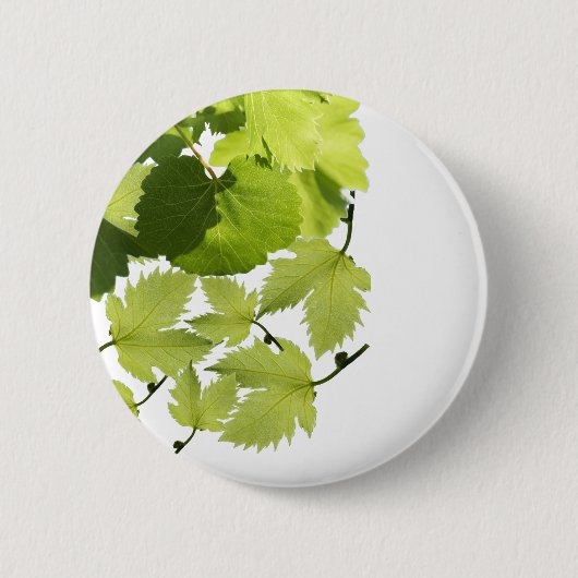 Badge Rond 5 Cm Feuilles verts de vigne (Devant)