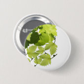 Badge Rond 5 Cm Feuilles verts de vigne (Devant & derrière)