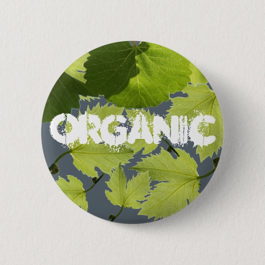 Badge Rond 5 Cm Feuilles verts de vigne (Devant)