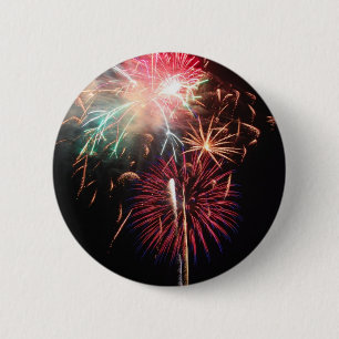 Badge Rond 5 Cm Feux d'artifice