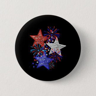Badge Rond 5 Cm Feux d'artifice du 4 juillet