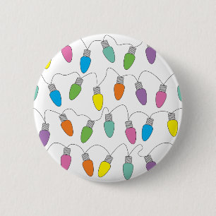 Badge Rond 5 Cm Feux de Noël