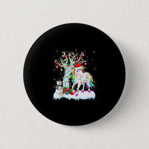 Badge Rond 5 Cm Feux de Noël Décoration Éclairage Unicorne Noël Ta