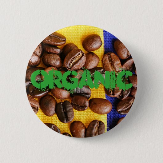 Badge Rond 5 Cm Fèves de café (Devant)