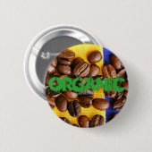 Badge Rond 5 Cm Fèves de café (Devant & derrière)