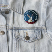 Badge Rond 5 Cm Février est adopté un mois de lapin (En situation)