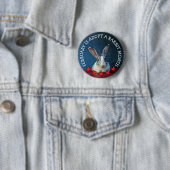Badge Rond 5 Cm Février est adopté un mois de lapin (En situation)