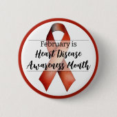 Badge Rond 5 Cm Février Mois de sensibilisation aux maladies cardi (Devant)