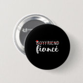 Badge Rond 5 Cm Fiance Fiancee Engaged Couples Matching Christmas  (Devant & derrière)