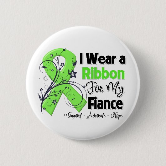 Badge Rond 5 Cm Fiance - Ruban Lymphoma (Devant)