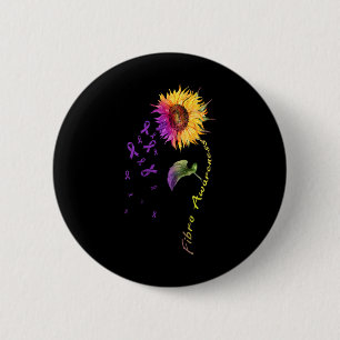 Badge Rond 5 Cm Fibro de tournesol de sensibilisation