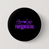 Badge Rond 5 Cm Fibro Sensibilisation Hope Cure Fibromyalgia Ribb  (Devant)