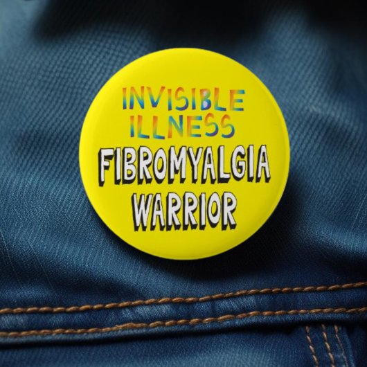Badge Rond 5 Cm Fibromyalgia Warrior – Invisible Illness