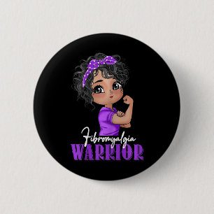 Badge Rond 5 Cm Fibromyalgia Warrior Strong Women Fibromyalgia Awa