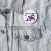 Badge Rond 5 Cm Fibromyalgie du papillon 2 en verre souillé (En situation)