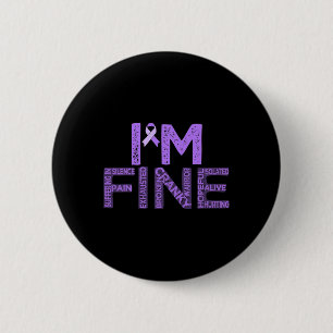 Badge Rond 5 Cm Fibromyalgie fine guerrier Fibro Sensibilisation V