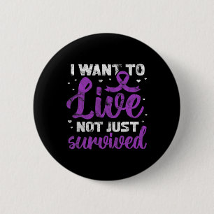 Badge Rond 5 Cm Fibromyalgie Guerrier Je Veux Vivre Pas Seulement 