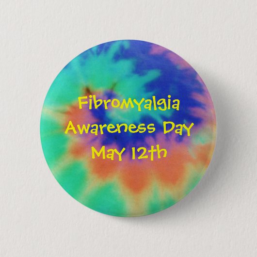 Badge Rond 5 Cm Fibromyalgie, jour de conscience, le 12 mai - (Devant)