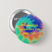 Badge Rond 5 Cm Fibromyalgie, jour de conscience, le 12 mai - (Devant & derrière)