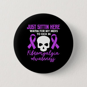 Badge Rond 5 Cm Fibromyalgie Sensibilisation Fibro Warrior Purple 