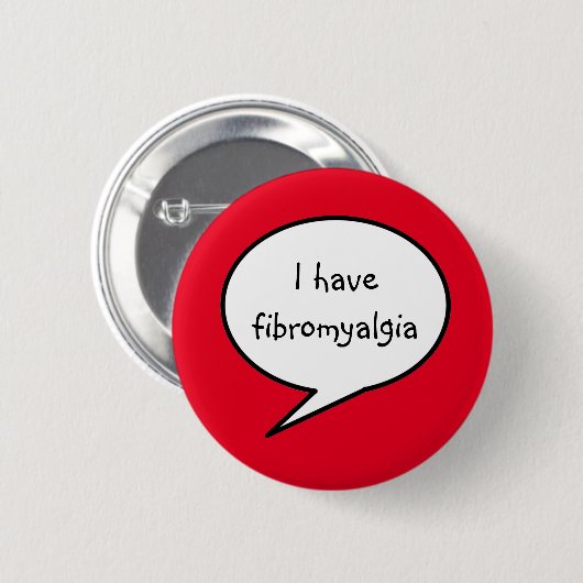 Badge Rond 5 Cm fibromyalgie, sensibilisation rouge (Devant & derrière)