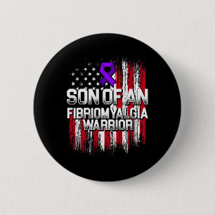 Badge Rond 5 Cm Fibromyalgie Sensibilisation Survivant Son Guerrie