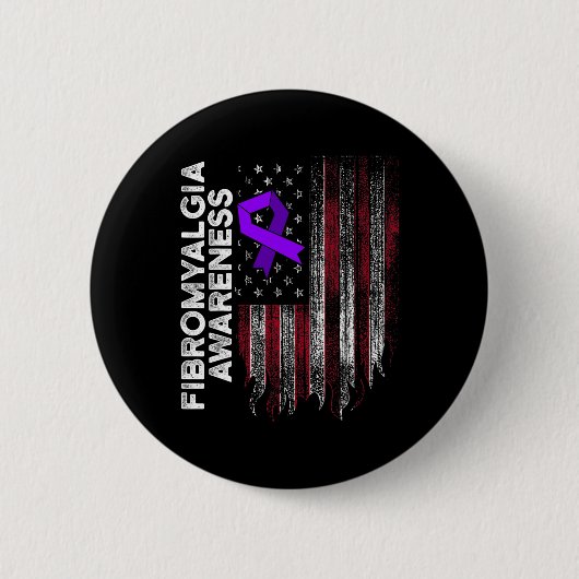 Badge Rond 5 Cm Fibromyalgie Survivant Fier Guerrier 11 (Devant)