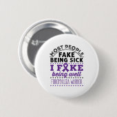 Badge Rond 5 Cm Fibromyalgie Warria Fake Être bien (Devant & derrière)