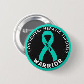 Badge Rond 5 Cm Fibrose hépatique congénitale Ruban noir (Devant & derrière)